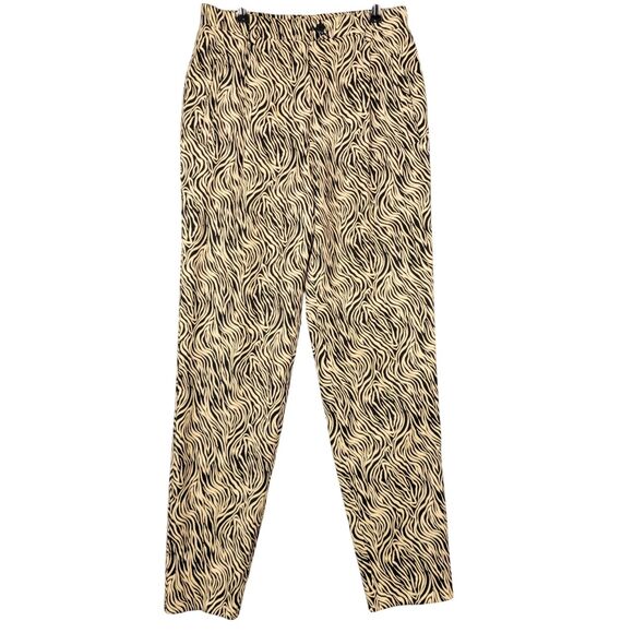 Escada Pants - ESCADA Margaretha Ley Abstract Artsy High Rise Wool Silk Pleated Pants SIZE 38